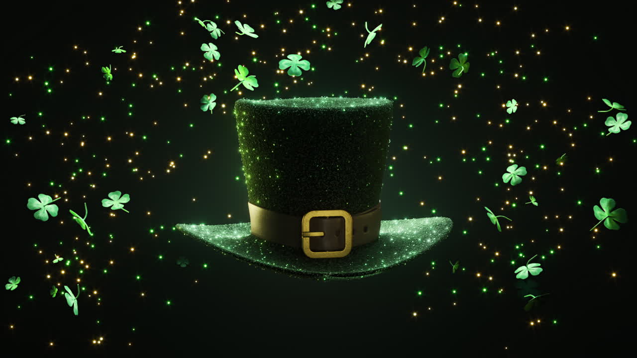 Festive green top hat adorned with shamrocks designed for a wonderful st patricks day celebration