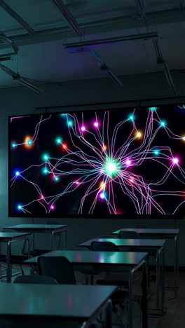 classroom with neural network projection