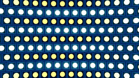 luces parpadeantes bombillas de pared patrón de rotación horizontal etapa de fondo azul bucle vj