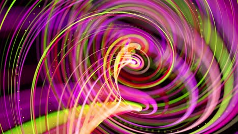 light flow bg in 4k. abstract looped background with light trails, stream of green red yellow neon lines in space move to form spiral shapes. modern trendy motion design background light effect
