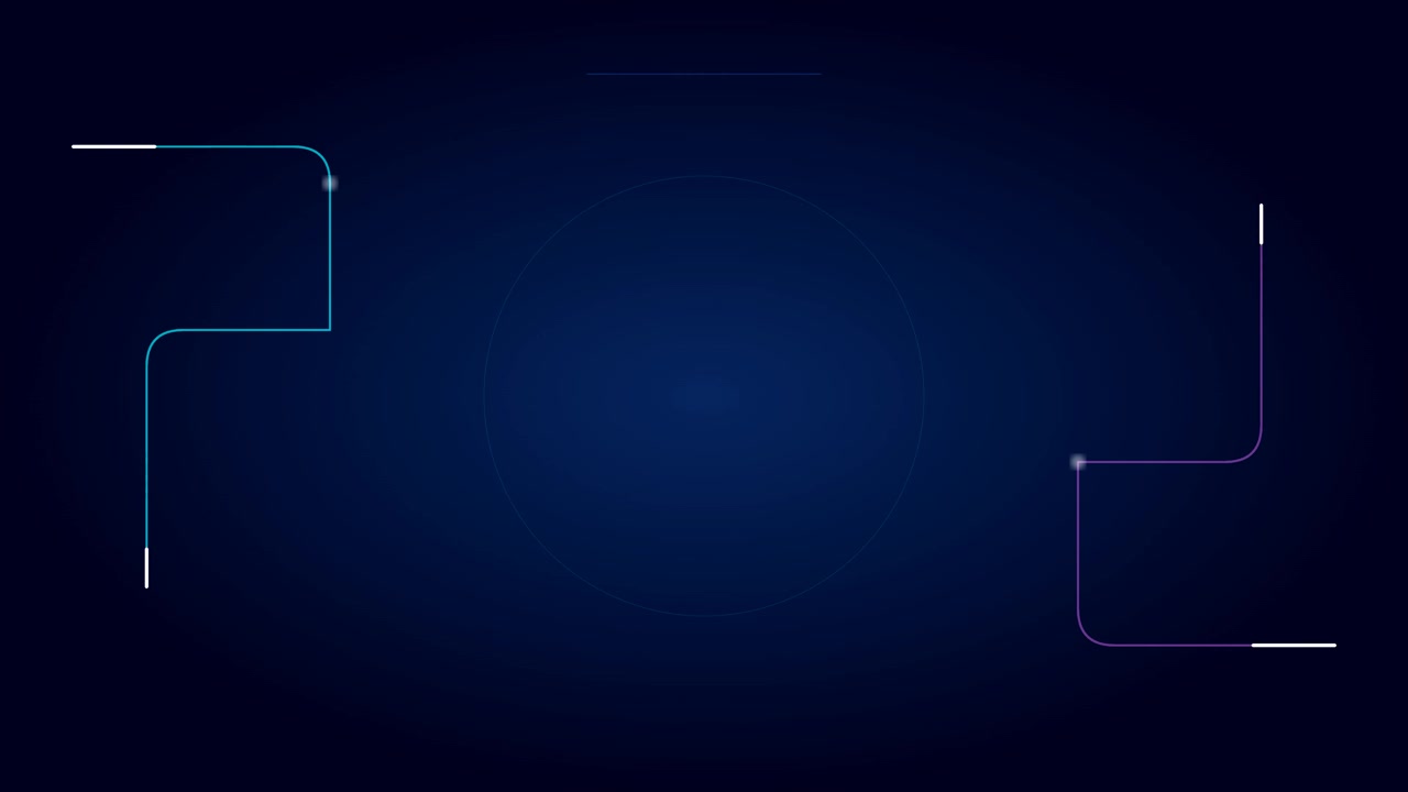 Abstract Digital Motion Graphics with Glowing Lines on Dark Blue Background