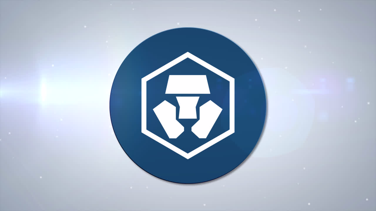 mco cryptocurrency logo coin 3d animation motion graphics revelan sobre fondo blanco con luz brillante brillante digital bitcoin blockchain moneda criptográfica virtual altcoin símbolo prores 4k