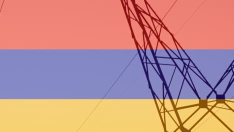 animación de la bandera de armenia sobre las torres