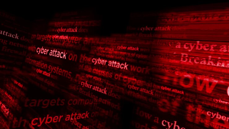 Headline news titles media with cyber attack seamless looped