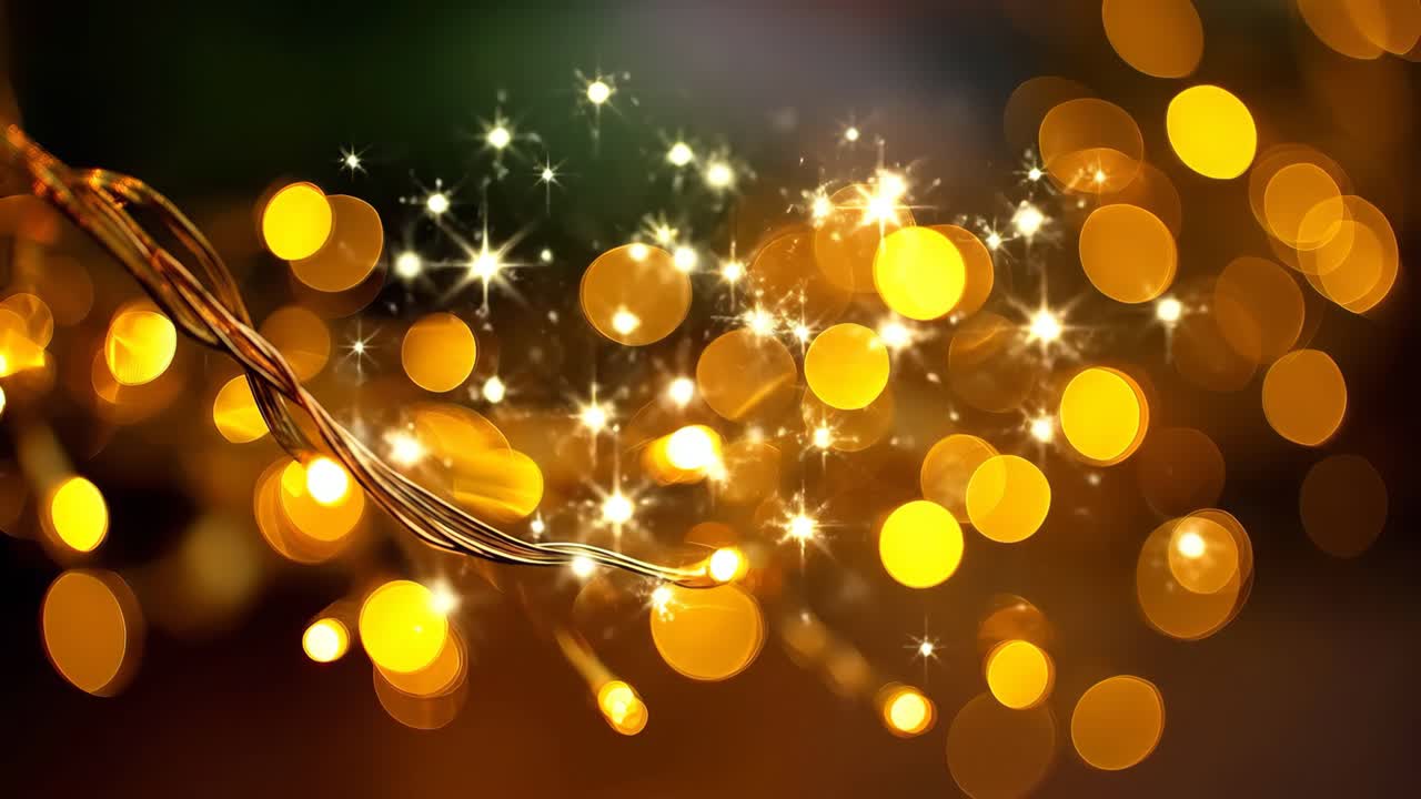 Varme, glødende lyskæder med bokeh-baggrund