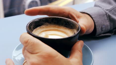 businessman having cup of coffee