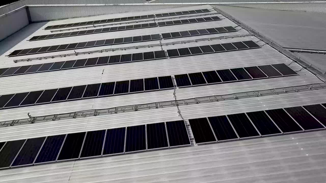 4k antena de techo solar del almacén, avión no tripulado