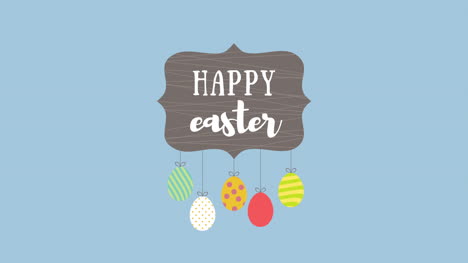 Animated-closeup-Happy-Easter-text-and-eggs-on-blue-background-5