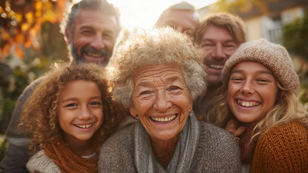 A Heartwarming Family Gathering: Cherishing Moments with Loved Ones as They Share Smiles, Laughter, and Joy in a Beautiful Outdoor Setting