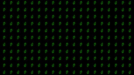 patrón de animación de fondo de mosaico de árbol de navidad en verde brillante y negro
