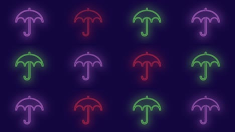 neon colorful umbrella pattern