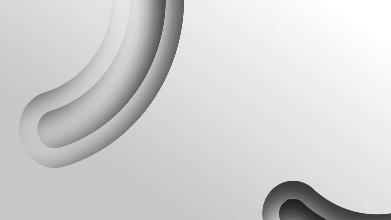 Animation of bevelled grey curves moving over white background