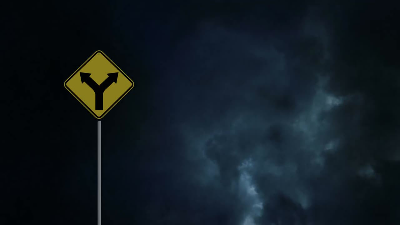 천둥과 도로 표지판