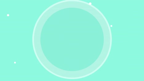 animation of white circle pulsating and white circles pattern on seamless loop on green background