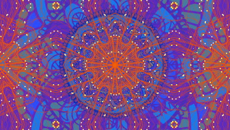 animation of rotating mandalas in orange and blue