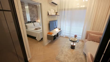 luxuriöse komplettlösung für die dekoration eines apartments mit einem schlafzimmer