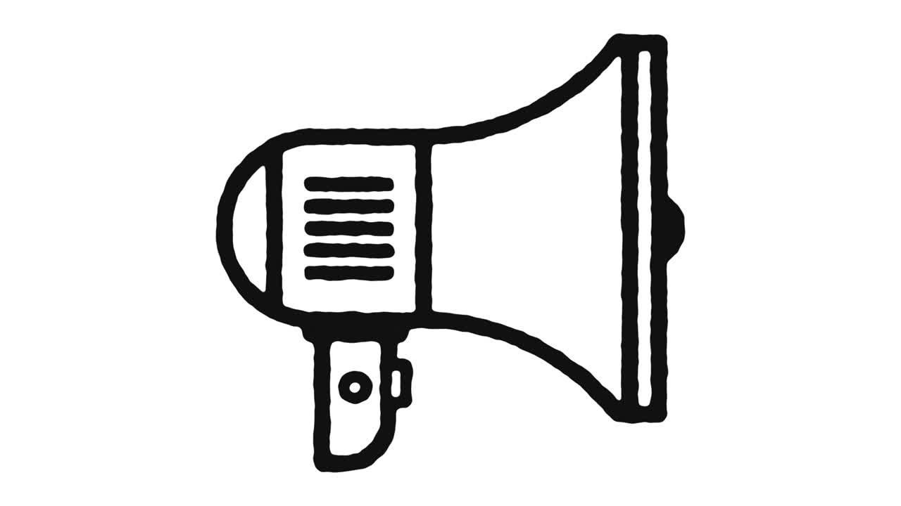 Megaphone Icon Animation Footage & Alpha Channel