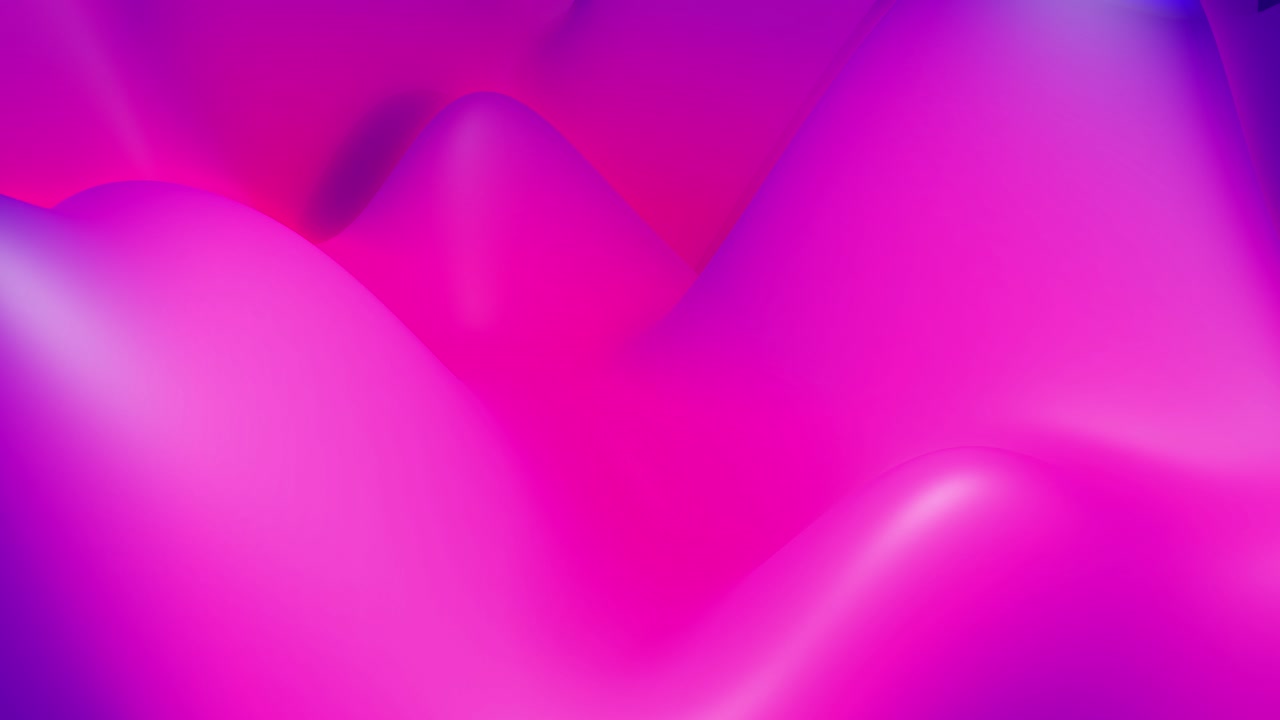 las colinas o picos cambian suavemente en ciclo. 4k abstracto en bucle fantástico fondo con gradiente de color líquido y material de brillo interno. fantástico paisaje cambiante. hermosas transiciones de color