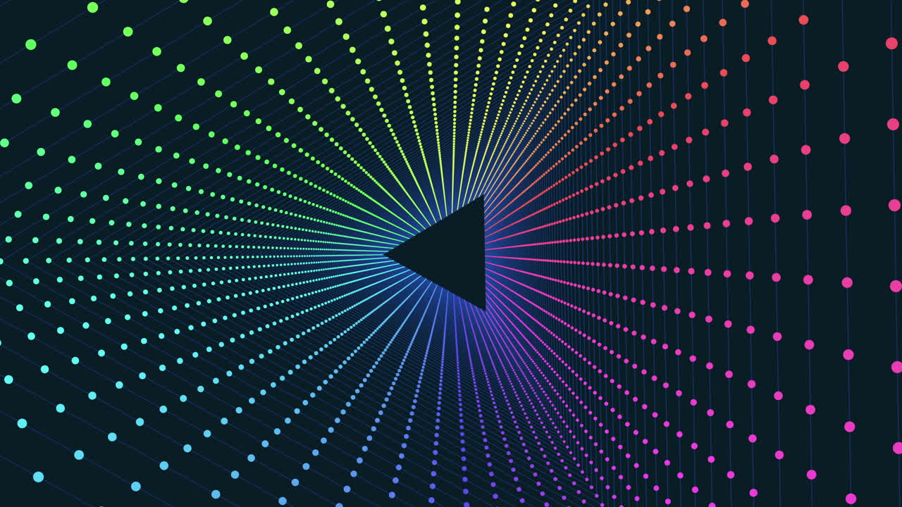 un triángulo con muchos puntos de neón