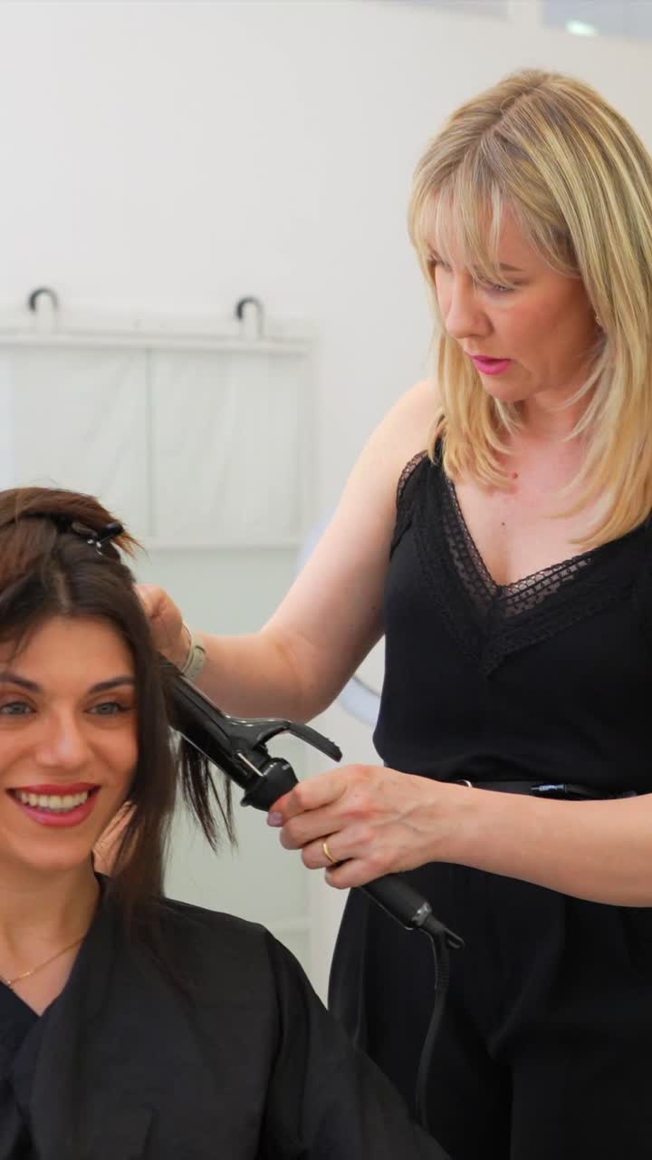 Hair Styling at a Salon