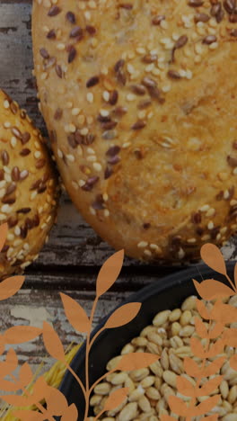 animation of orange cereal graphic over bread