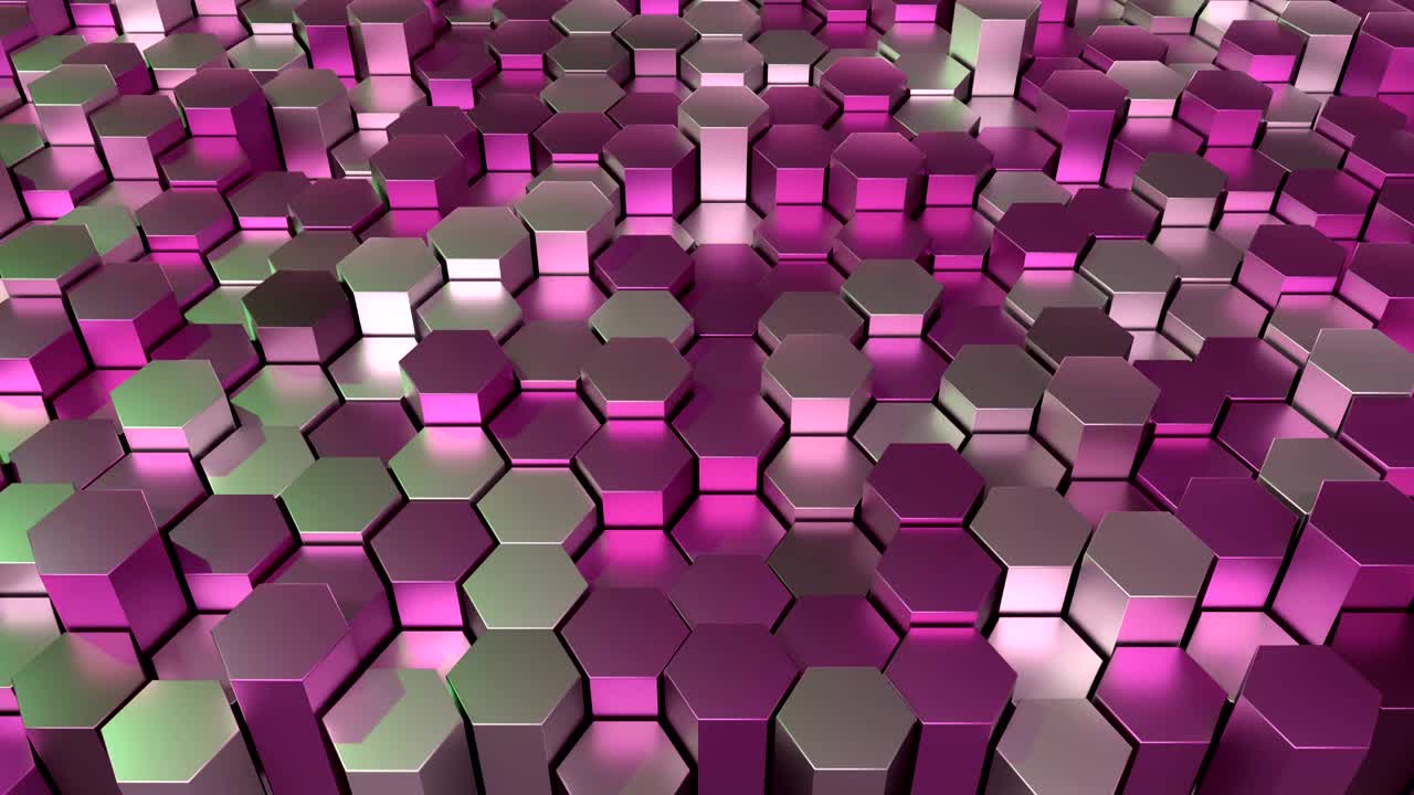 grilla hexagonal en 4k y animación en 3d