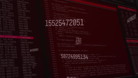 animation of numbers changing and data processing on computer screens