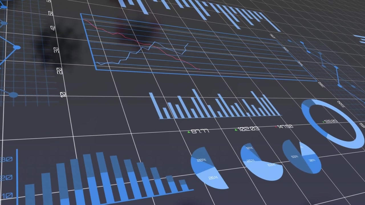Digital Financial Data Visualization with Animated Charts and Graphs