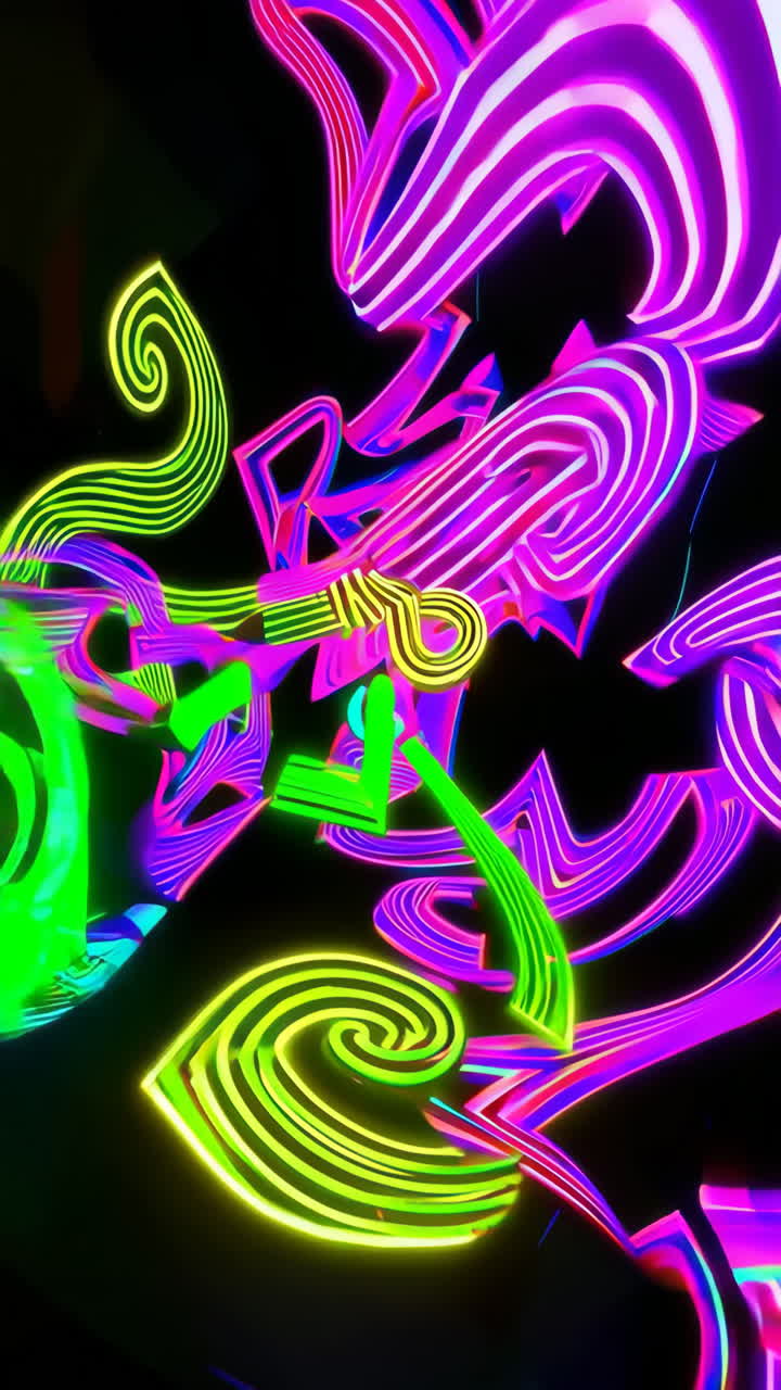 Vibrant Neon Abstract Lines and Patterns