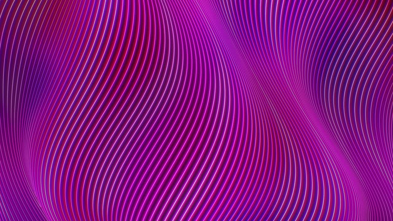 Glowing Neon Line Wave Curve Abstract Shiny Surface Flows and Bends - 4K Seamless VJ Loop Motion Background Animation