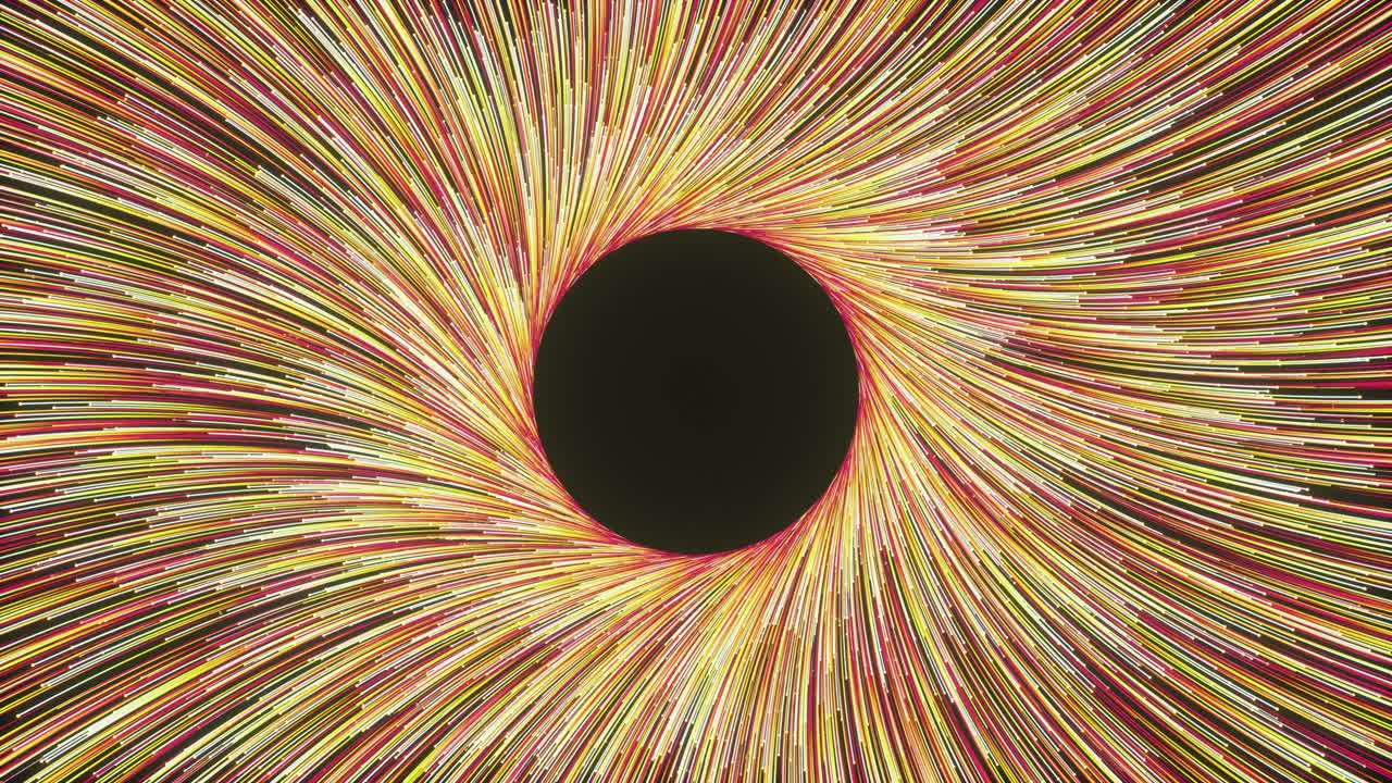 líneas de color en movimiento, fondo de color, renderización 3d.