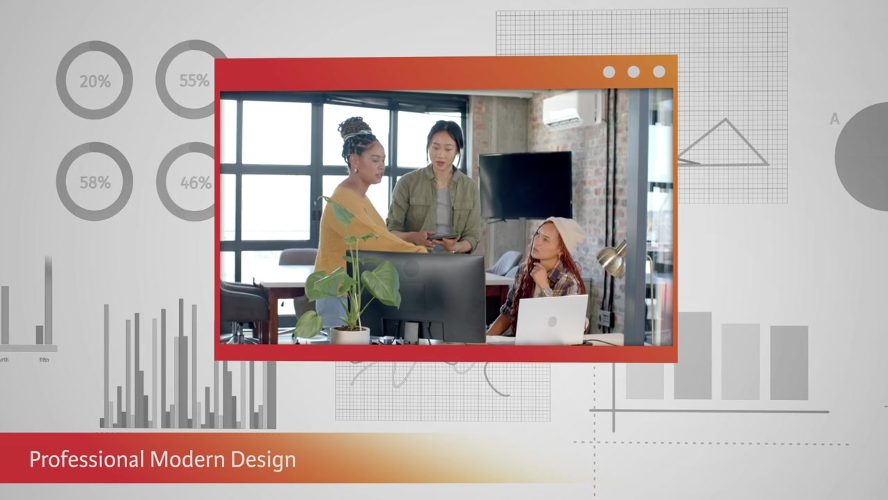 Business Data Visualization with Office Team Collaboration Footage