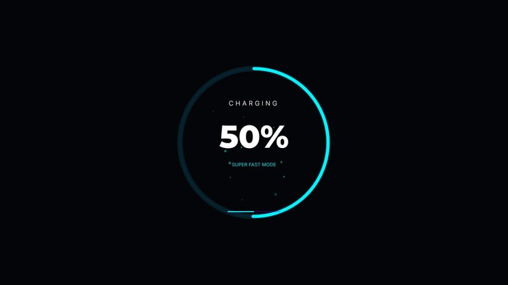 Digital Charging Progress Indicator with Percentage Counter