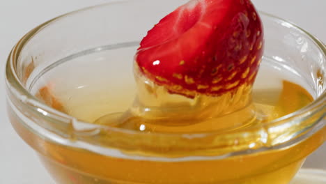 strawberry dipped in honey
