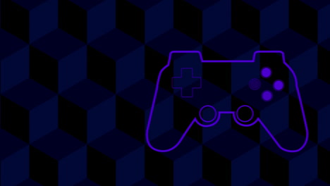 animation of purple video game logo