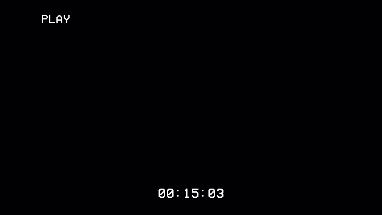 Retro VHS Play Overlay on a Black Screen