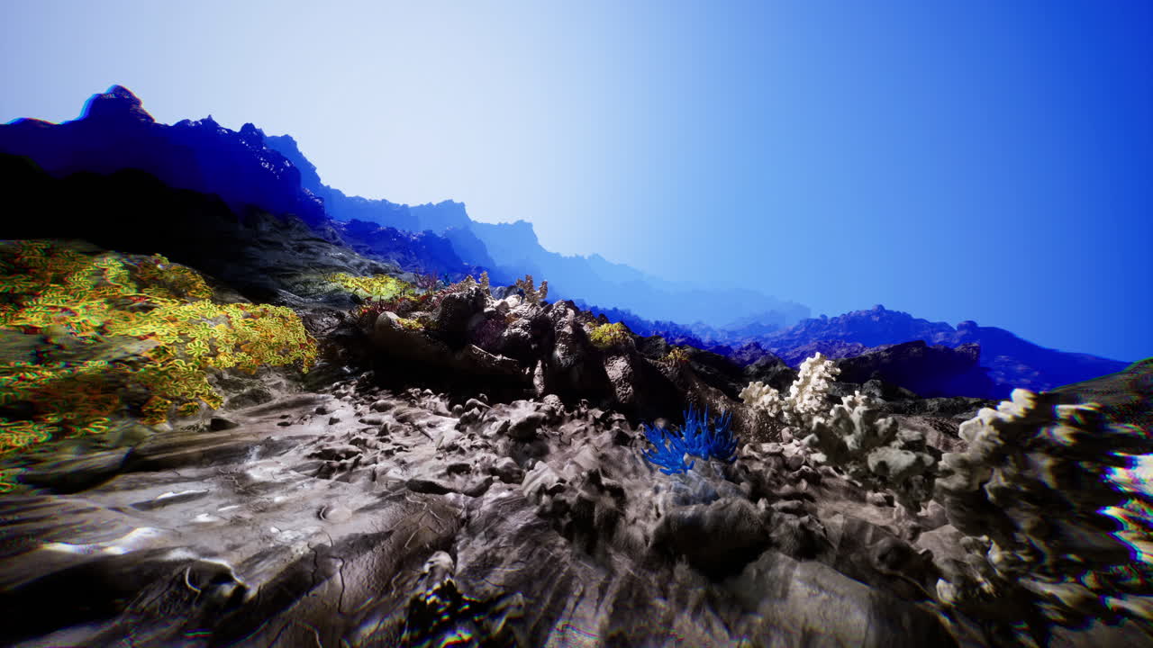 Vibrant underwater landscape showcasing diverse coral reef formations