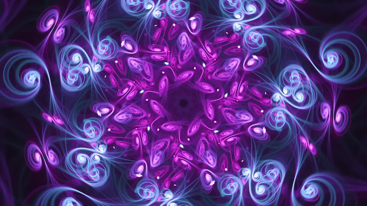 caleidoscopio floral fractal abstracto - galaxias de remolino cósmico - música en bucle sin interrupciones vj colorido arte de fondo de transmisión caótica