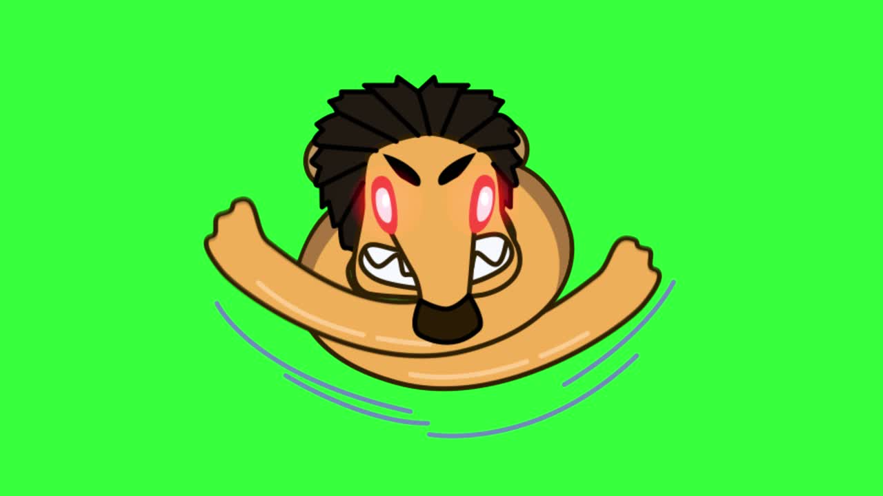 una bestia malvada enfurecida en una pantalla verde.