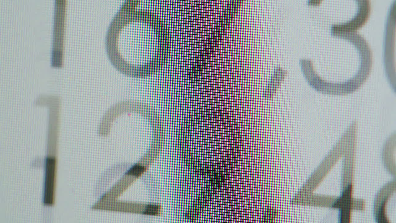 Macro View of Changing Data on a Computer Screen