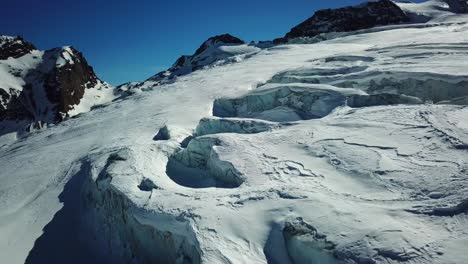 view of a glacier in the swiss alps, saas fee