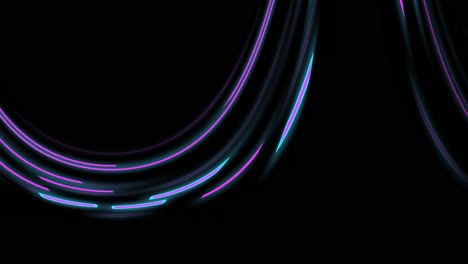 animation of glowing light trails of data transfer moving on black background