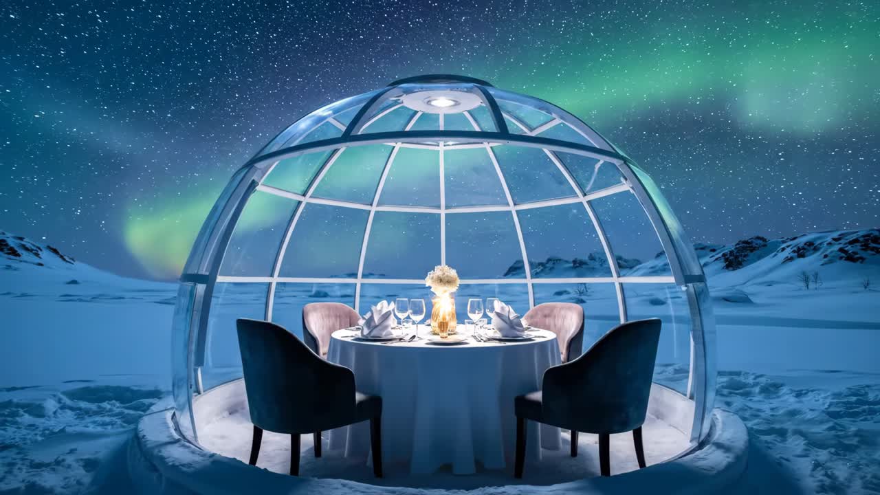 Igloo Dining Experience Under the Aurora Borealis