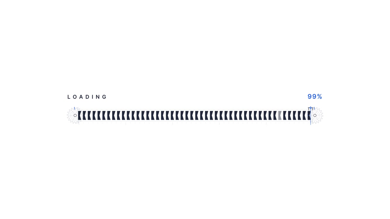 Digital Loading Progress Bar Animation on White Background