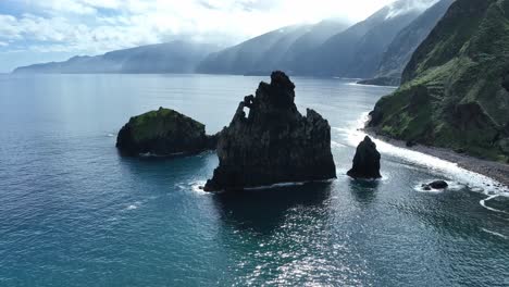 lovely view of the islets of ribeira da janela with ocean-sky backdrop