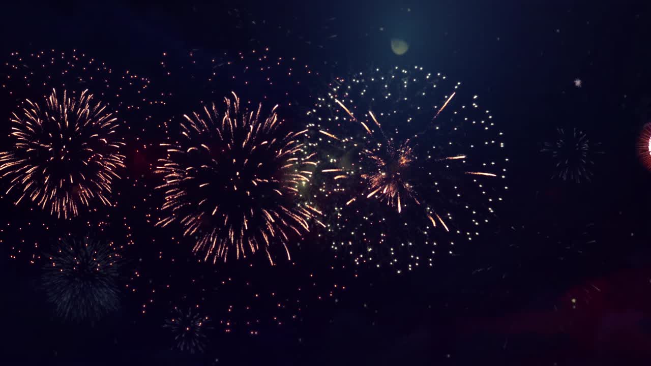 4k beautiful multi colored fireworks in night sky new years fireworks show explosions