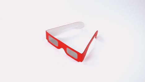 red 3d glasses on white background 4k