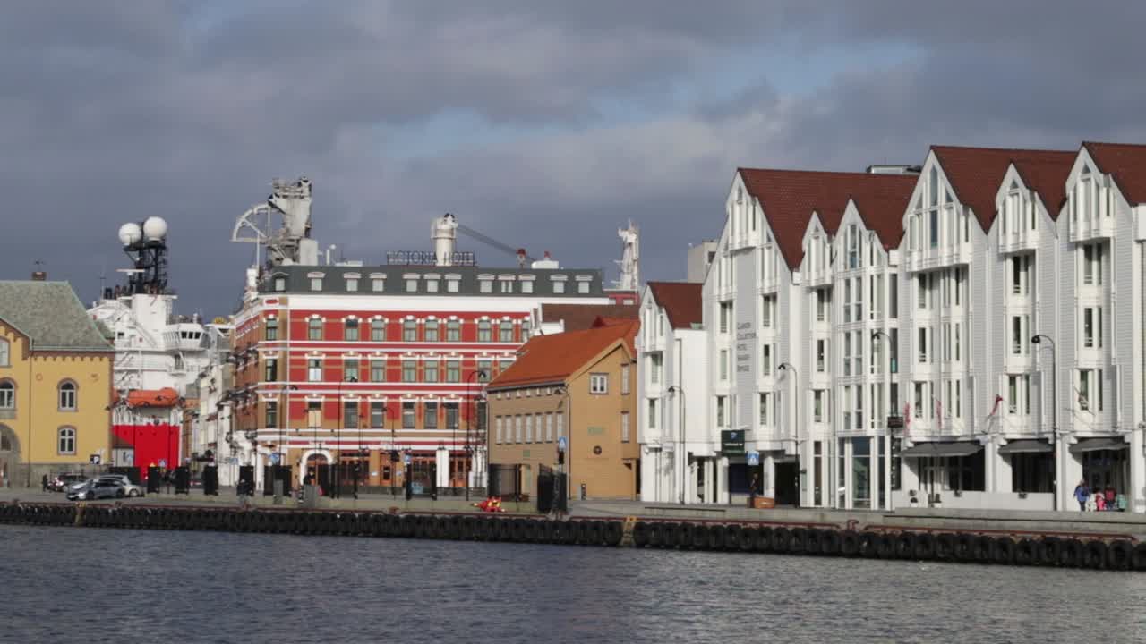 Port of of Stavanger Sunday afternoon, old boats in a sleepy harbor