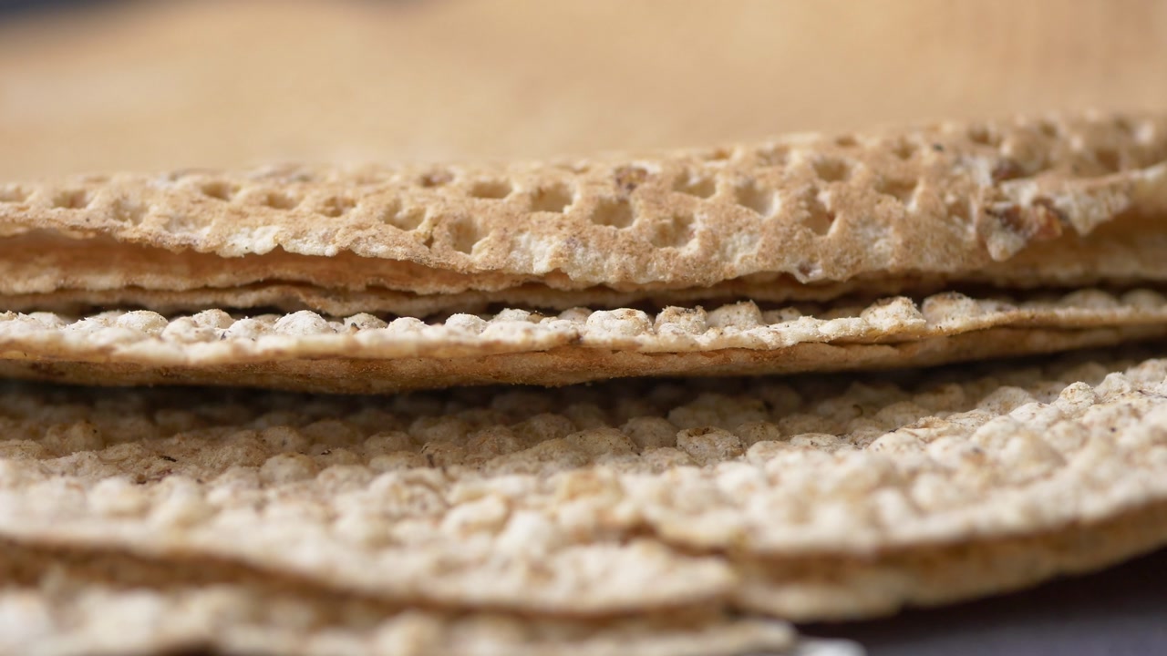 Close-up of Stacked Traditional Unleavened Flatbread