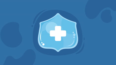 blue shield with cross animation